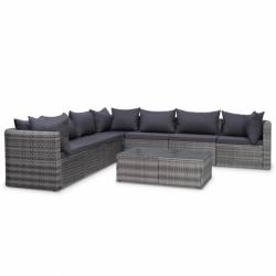 vidaXL 8 részes polyrattan bútorszett párnákkal 44157