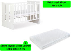 Klups Patut Klups Paula Alb + Saltea 12 Mykids