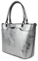 Manier Geanta piele argintie imprimeu GF928