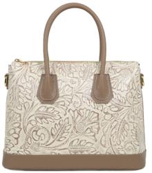 Manier Geanta piele bej imprimeu taupe GF1745