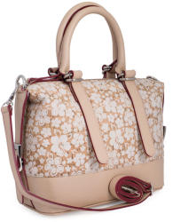Manier Geanta piele crem cu imprimeu paisley GF663