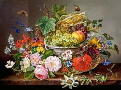 Castorland Still life with flowers and fruit basket - 2000 piese (200658)