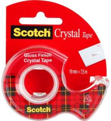 3M Banda adeziva Scotch Crystal Clear, 19 mm x 7.5 m, cu dispenser