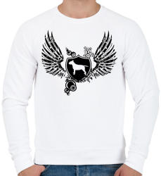 printfashion Bull terrier wings - Férfi pulóver - Fehér (1558602)