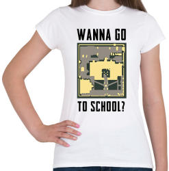 printfashion Wanna Go to School - PUBG - Női póló - Fehér (1555950)