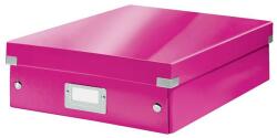 Leitz Tároló doboz rendszerező laminált karton "M" méret Leitz Click&Store rózsaszín (E60580023)