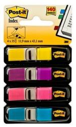 3M Jelölőcímke műanyag 4x35lap 12x44mm 3M Postit vegyes élénk (LPJ6834AB)