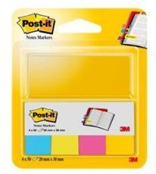 3M Jelölőcímke papír 4x50lap 20x38mm 3M Postit ultra vegyes (LP6704U)