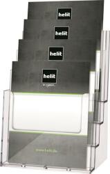Helit Prospektustartó asztali A4 4 rekeszes Helit (INH2352402)