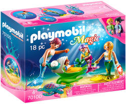 Playmobil Magic - Sellő család kagyló babakocsival (70100)