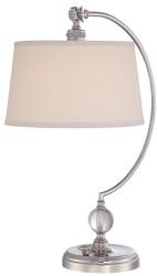 Elstead Lighting QZ-JENKINS-TL-PN | Jenkins Elstead asztali lámpa 62cm kapcsoló 1x E27 szatén nikkel, krémszín, átlátszó (QZ-JENKINS-TL-PN)