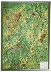Georelief Harta in relief 3D Hesse, mare, in cadru de lemn (in germana) (44636)