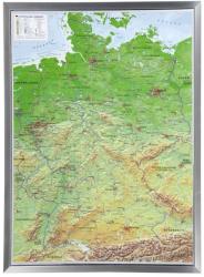 Georelief Harta in relief 3D a Germaniei, mare, in cadru de aluminiu (in germana) (44617)
