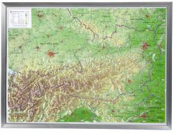 Georelief Harta in relief 3D a Austriei, mare, in cadru de aluminiu (in germana) (44627)