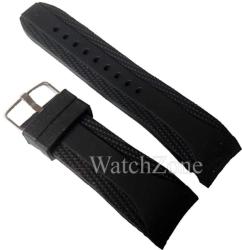 Curea Ceas Silicon Capete Curbate Neagra 22mm WZ1483 (WZ1483)