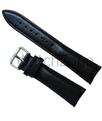  Curea de Ceas din Piele Naturală Neagră - 18/20/22/24 mm - Elegantă - Cataramă Argintie - WZ936 (WZ936)