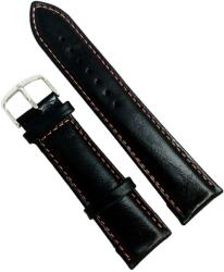  Curea Ceas Piele Naturala Neagra Cusatura Orange 12mm 14mm 16mm 18mm 20mm 22mm 24mm 26mm WZ2071 (WZ2071)