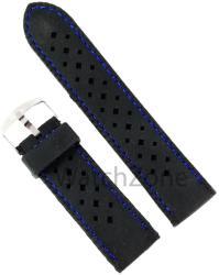  Curea Silicon Neagra Cusatura Albastra - Caro 24mm WZ749 (WZ749)