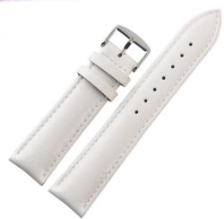  Curea Ceas din Piele Naturală Albă | Gama Completă 8mm - 28mm | Tratată Anti-Transpirație | C051 (C051)