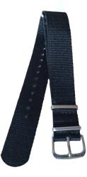  Curea NATO Neagră din Nylon - 14/16/18/20/22 mm - Cataramă Oțel Inoxidabil - Lungime XXL (WZ929)