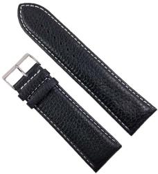  Curea Ceas „GT Contrast - Piele Naturală, Negru cu Cusătură Albă (18mm - 24mm) (H-5B2 4)
