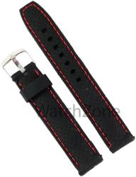  Curea Ceas Silicon Negru Cusatura Rosie 18mm 20mm 22mm WZ1930 (WZ1930)