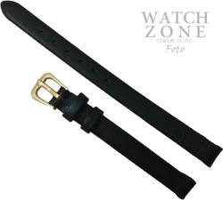 NAGATA Curea Ceas Piele Naturală Neagră - 8/10 mm - Pentru Ceasuri de Damă și Copil - Două Straturi (WZ992)