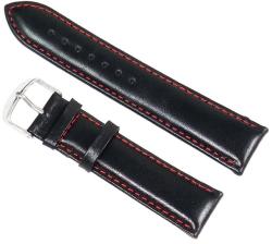  Curea Ceas Piele Naturala Neagra Cusatura Rosie 12mm 14mm 16mm 18mm 20mm 22mm 24mm 26mm 28mm WZ2062 (WZ2062)