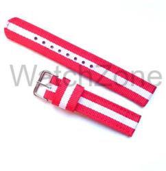  Curea ceas NATO Rosu si Alb Austria 18mm 20mm 22mm (WZ994)