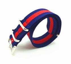  Curea Nyon NATO Military Albastru Rosu 18mm 20mm 22mm (WZ705)