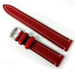  Curea Piele Roșie, cusătură dublă - 18mm (WZ2687)