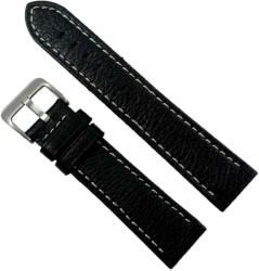  Curea Ceas Piele Naturala Neagra Cusatura Alba 18mm 20mm 22mm 24mm WZ2206 (WZ2206)