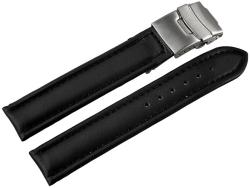 GmbH Watch Accesories Curea Ceas Piele Naturala Neagra Semilucioasa Deployant 16mm - 24mm 816210100018 (816210100018)
