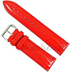  Curea Ceas Piele Rosie Imprimeu Sarpe 12mm - 24mm (C069)
