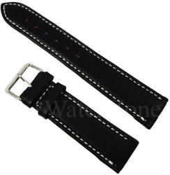  Curea ceas piele naturala neagra cusatura alba 20mm 22mm 24mm WZ1625 (WZ1625)