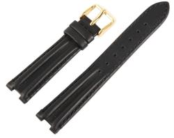 GmbH Watch Accesories Curea Ceas din Piele Naturală Neagră, cu Cusătură Galbenă 20mm 22mm WZ2014 (WZ2014)