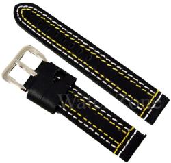  Curea Ceas Piele Cusatura Dubla 20mm 22mm 24mm Alb - Galben WZ1474 (WZ1474)