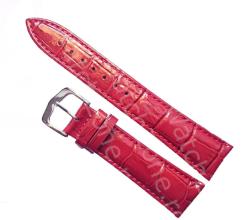  Curea Ceas Premium - Piele Naturală Roșie, Imprimeu Crocodil (C071)
