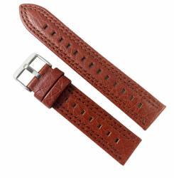  Curea Ceas Piele Naturala Maro 20mm, 24mm Cusatura Dubla WZ2157 (WZ2157)