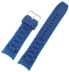 GmbH Watch Accesories Curea Ceas din Silicon Premium - Neagră cu Cusătură Albastră (20mm, 22mm, 24mm) (WZ2023)