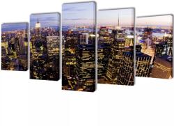 vidaXL Set tablouri pânză cu vedere panoramică orizont New York, 100 x 50 cm (241546)