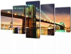vidaXL Set tablouri din pânză cu imprimeu Podul Brooklyn, 100 x 50 cm (241552)