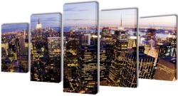 vidaXL Set tablouri pânză cu vedere panoramică orizont New York, 200 x 100 cm (241547)