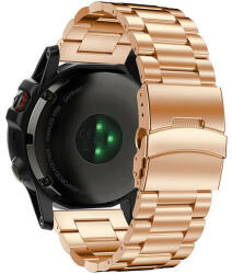 iUni Curea ceas Smartwatch Garmin Fenix 7X / 6X / 5X Plus / 5X / 3 HR / 3, 26 mm Otel inoxidabil iUni Rose Gold (512261)