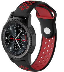 iUni Curea ceas Smartwatch Samsung Galaxy Watch 46mm, Samsung Watch Gear S3, iUni 22 mm Silicon Sport Black-Red (512780)