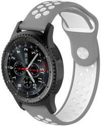 iUni Curea ceas Smartwatch Samsung Galaxy Watch 4, Watch 4 Classic, Gear S2, iUni 20 mm Silicon Sport Grey-White (513510)