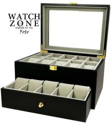 WatchBox Caseta Depozitare Ceasuri 20 Spatii Neagra din Lemn CDL024 (CDL024)