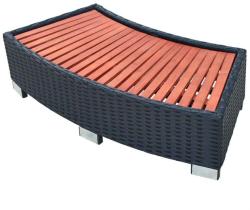 vidaXL Treaptă pentru spa, negru, 92 x 45 x 25 cm, poliratan (42700)