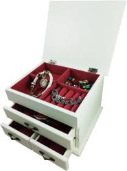 WatchBox Casetă pentru bijuterii, lemn alb (CASETA-L-80)