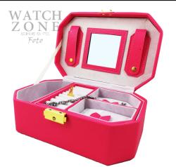 WatchBox Caseta Bijuterii Rosie / Roz / Fuchsia - JOLENE (WZ1223)